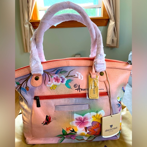 Anuschka Handbags - PRICE DROP….Anuschka Hand-Painted Leather East West Satchel JAPANESE GARDEN